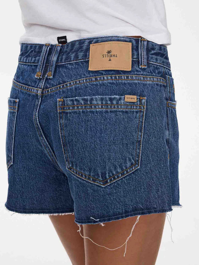 Thrills Lola Low Rise Baggy Short Deep Vintage Blue