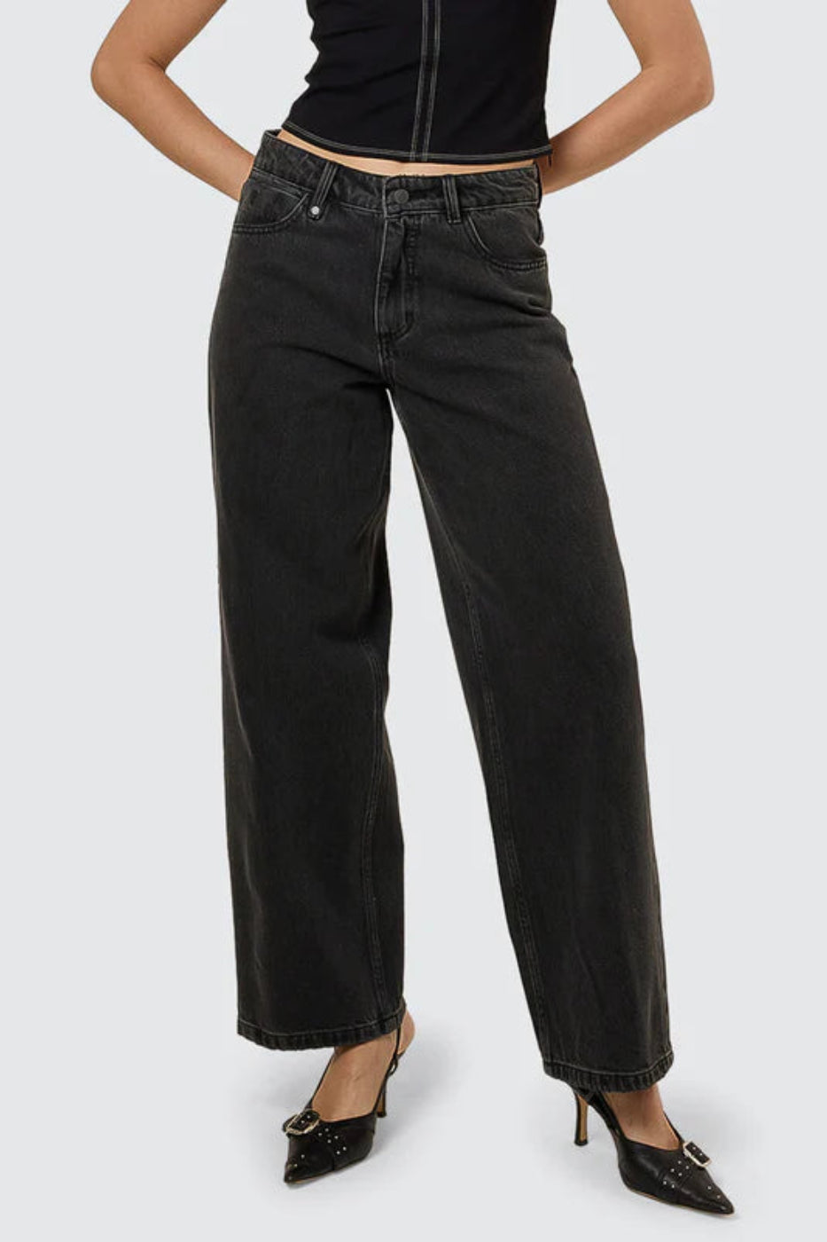 Thrills Billie Low Jean - Ash Black