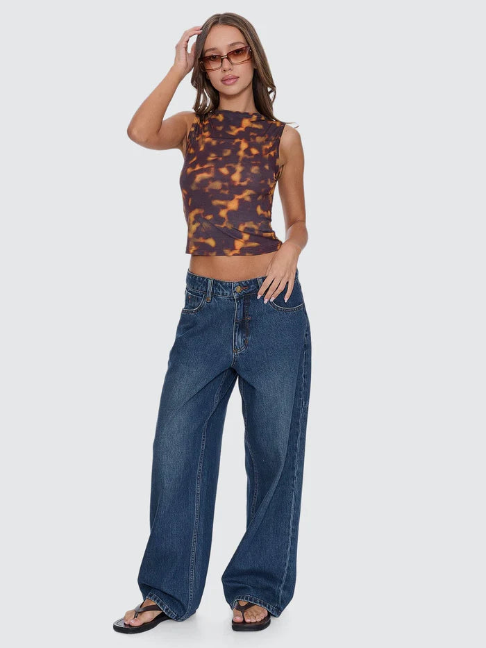 Thrills Billie Low Rise Baggy Jean Teal Blue