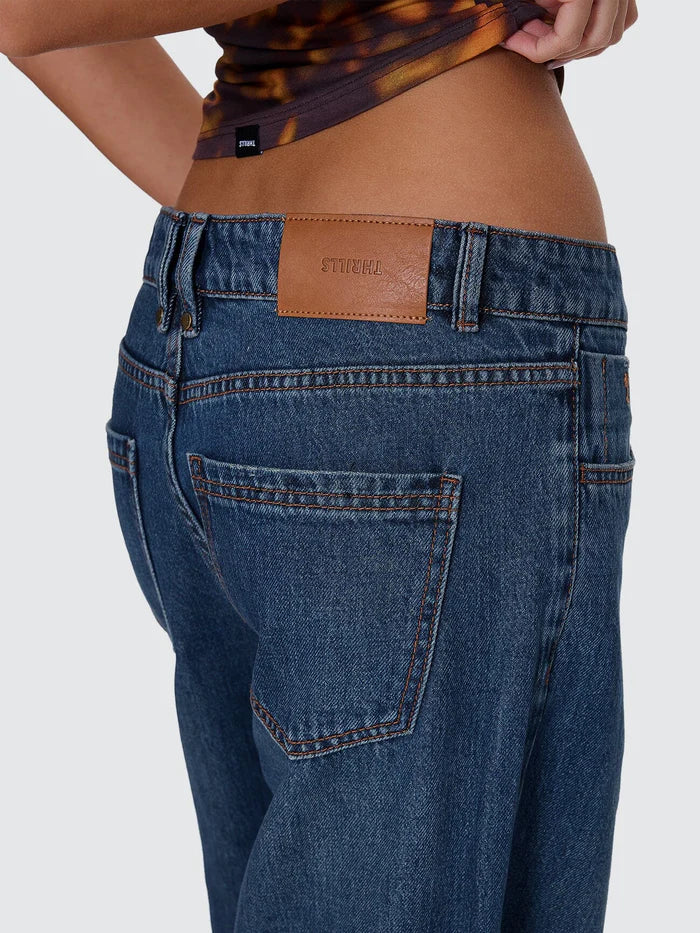 Thrills Billie Low Rise Baggy Jean Teal Blue