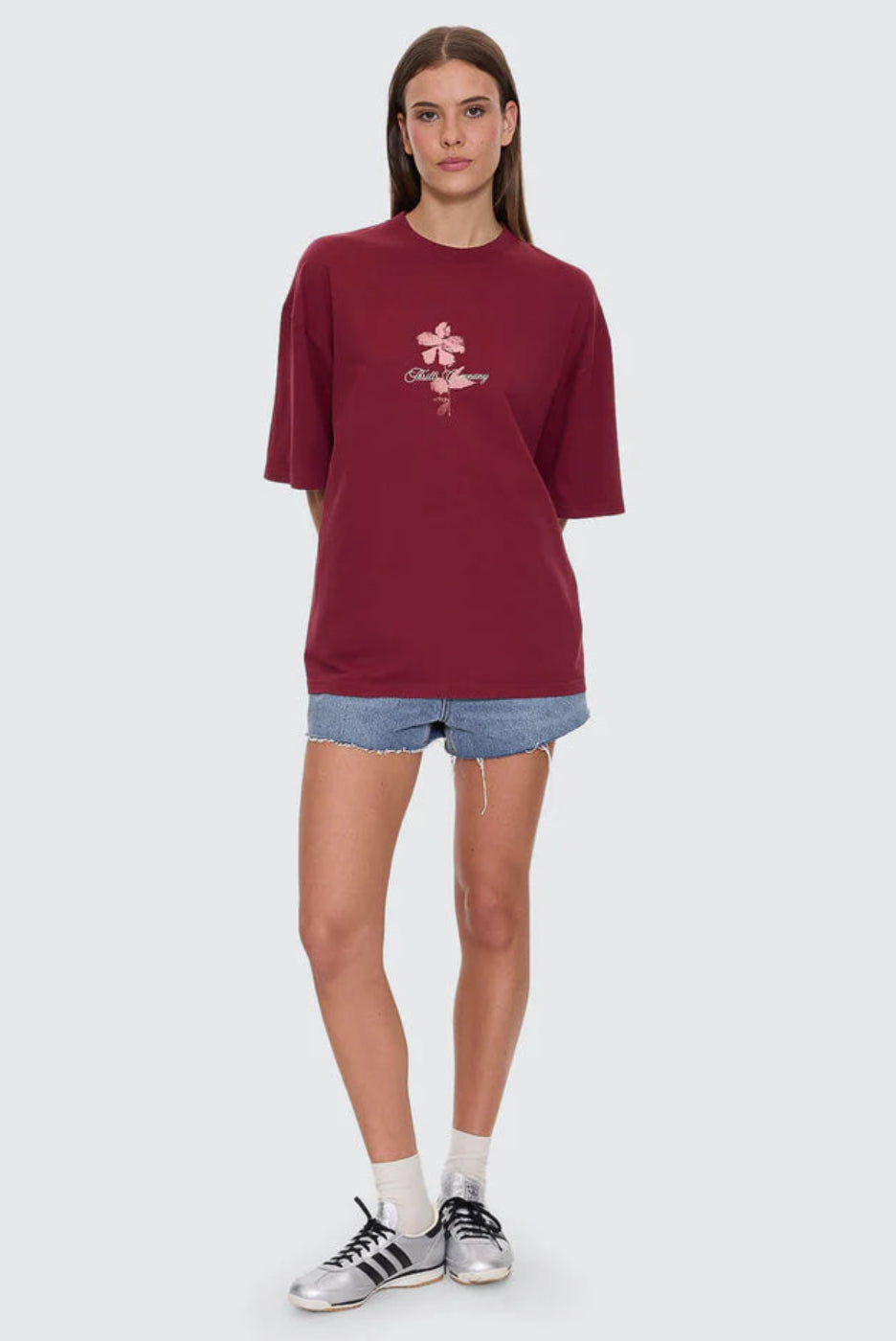 Thrills Full Bloom Oversized Tee Pomegranate