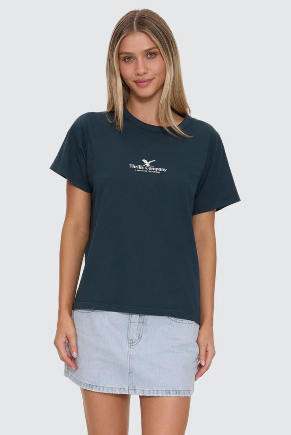 Thrills Haven For The Reckless Relaxed Tee Jasper Green