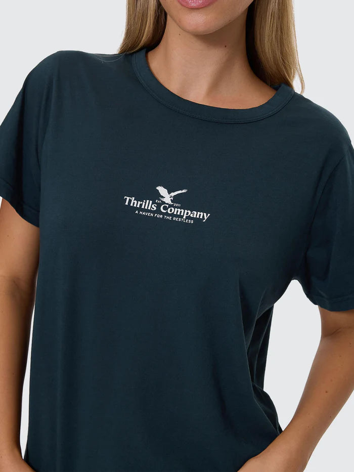 Thrills Haven For The Reckless Relaxed Tee Jasper Green