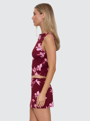 Thrills Full Bloom Tank Pomegranate