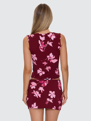 Thrills Full Bloom Tank Pomegranate