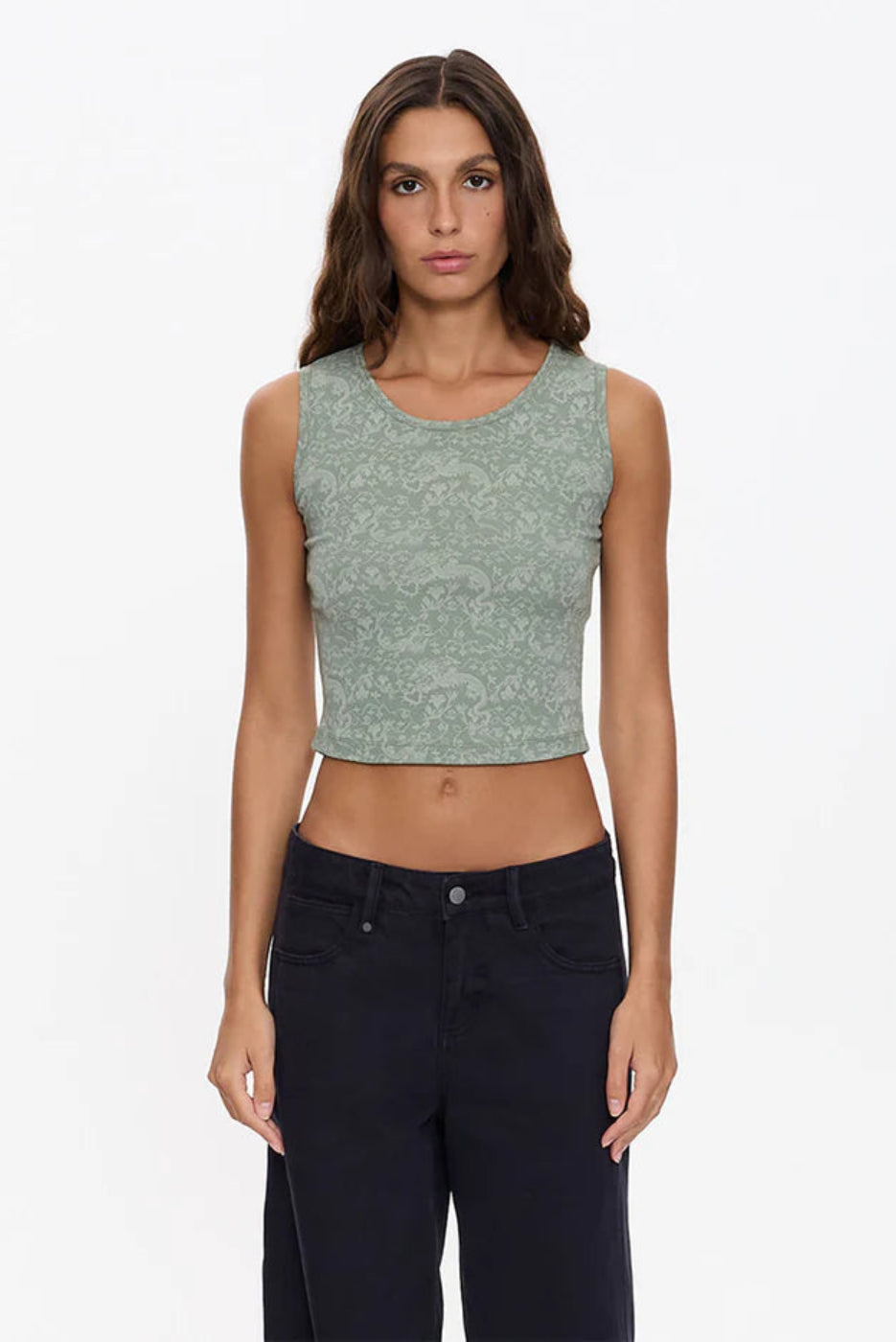 Thrills Speak No Evil Y2K Tank Dirty Sage