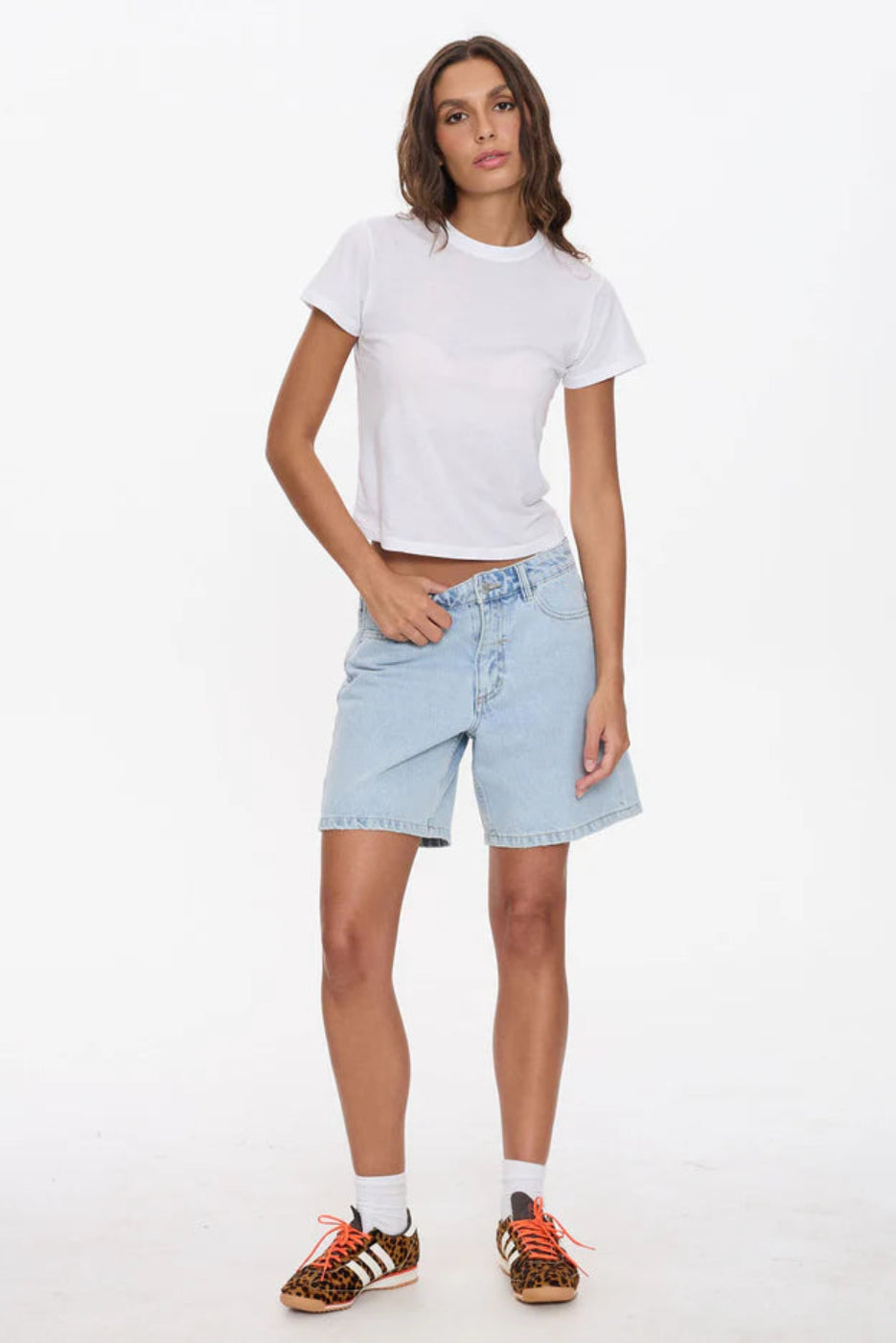 Thrills Billie Low Rise Baggy Embro Short - Serenity Blue