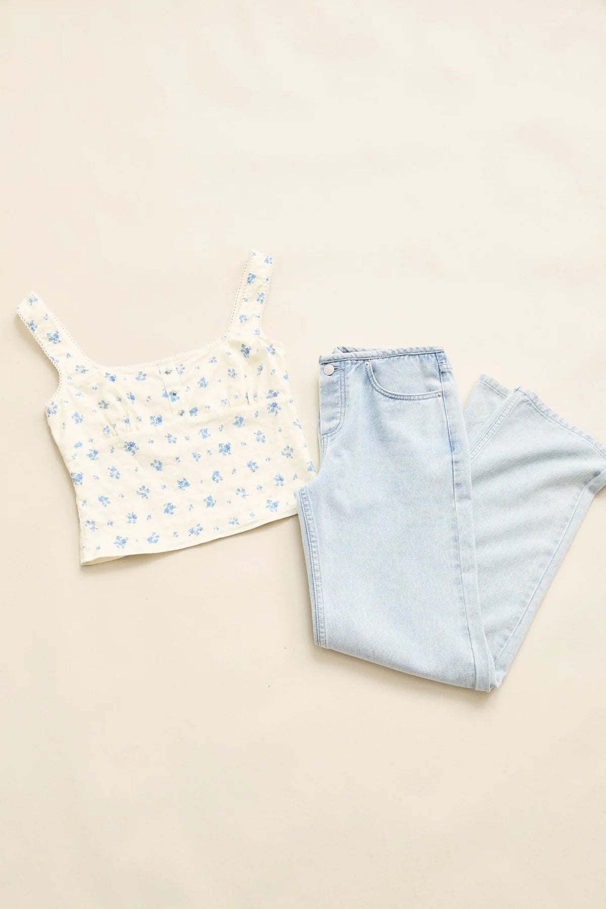 Rhythm Dahlia Button Down Top Sky