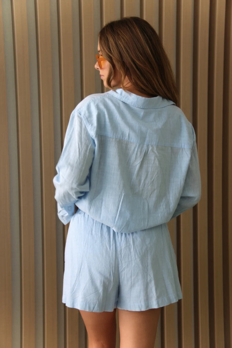 Dahlia & Sun Plain Shirt Baby Blue