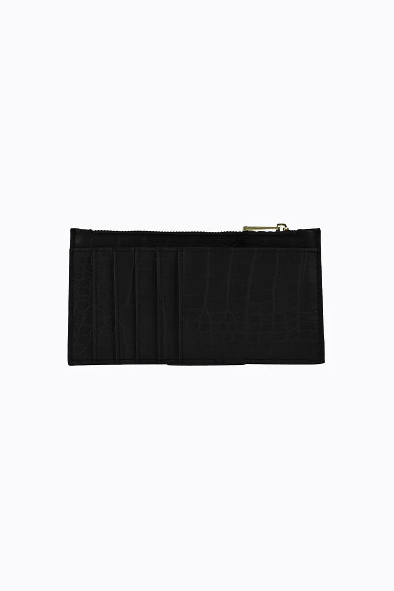 Peta + Jain Marley Zip Top Card Holder Black Croc
