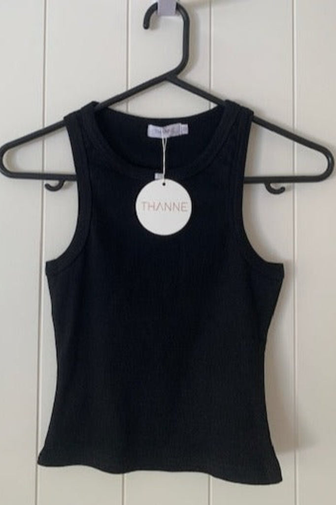 Thanne Frankie Tank Black - Goddess Noosa