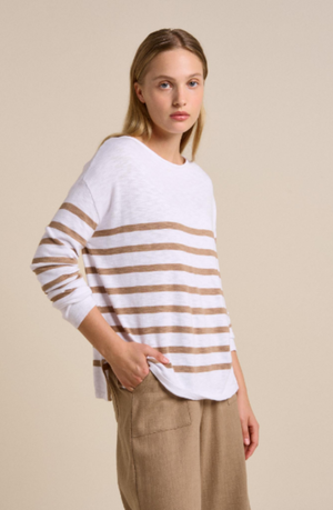 Little Lies Bobbie Top White/Taupe