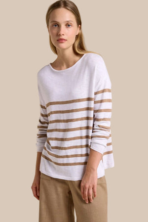 Little Lies Bobbie Top White/Taupe