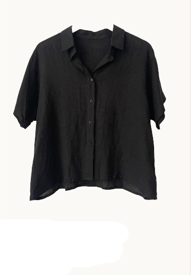 Little lies Bronte Linen Shirt Black