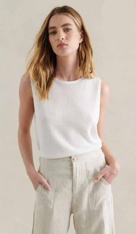 Little Lies Spring Knit Tank White