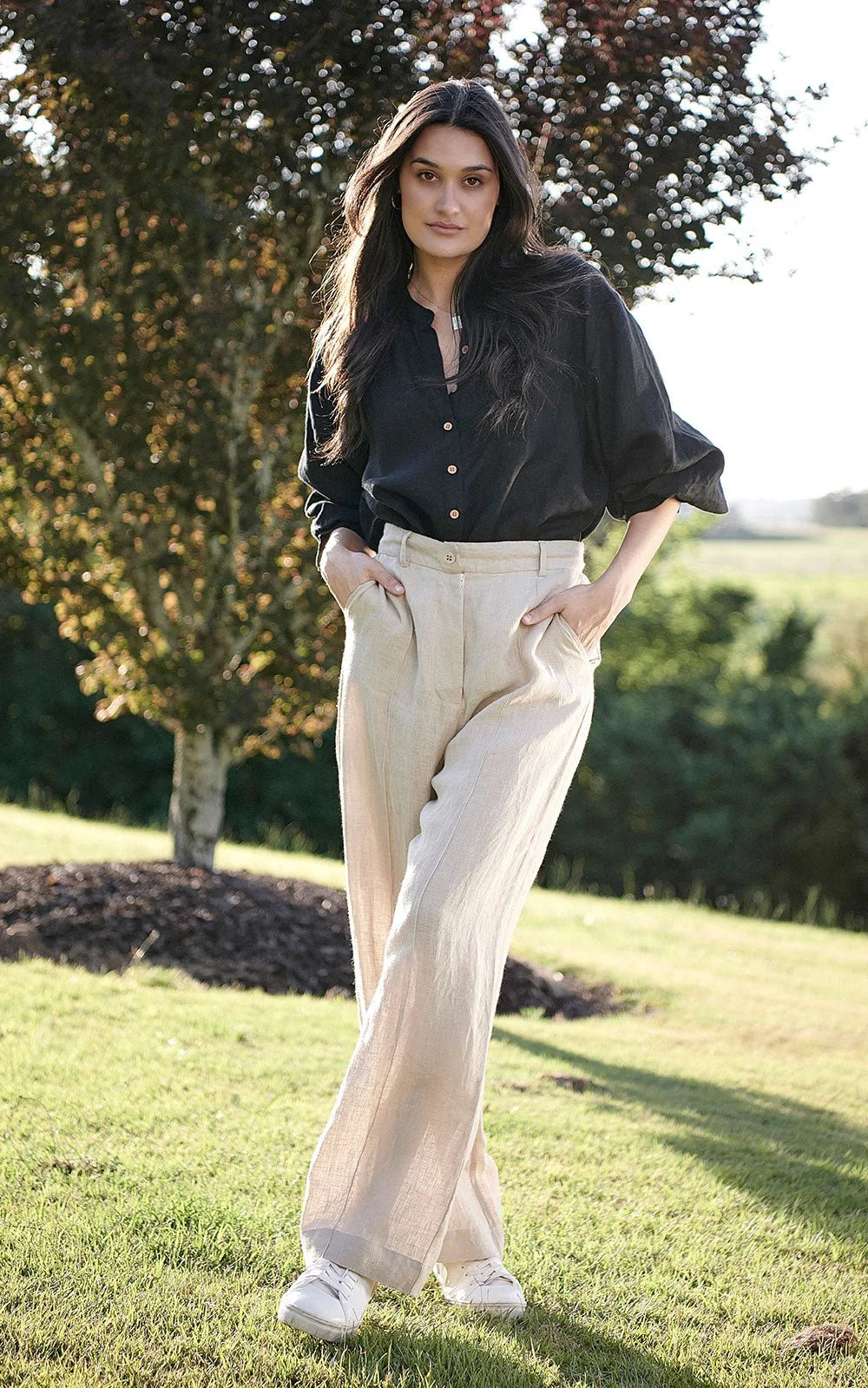 Eadie Tailored Pants Natural