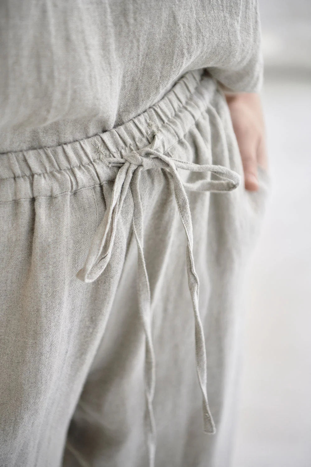 Eadie Wide Leg Linen Pant Natural