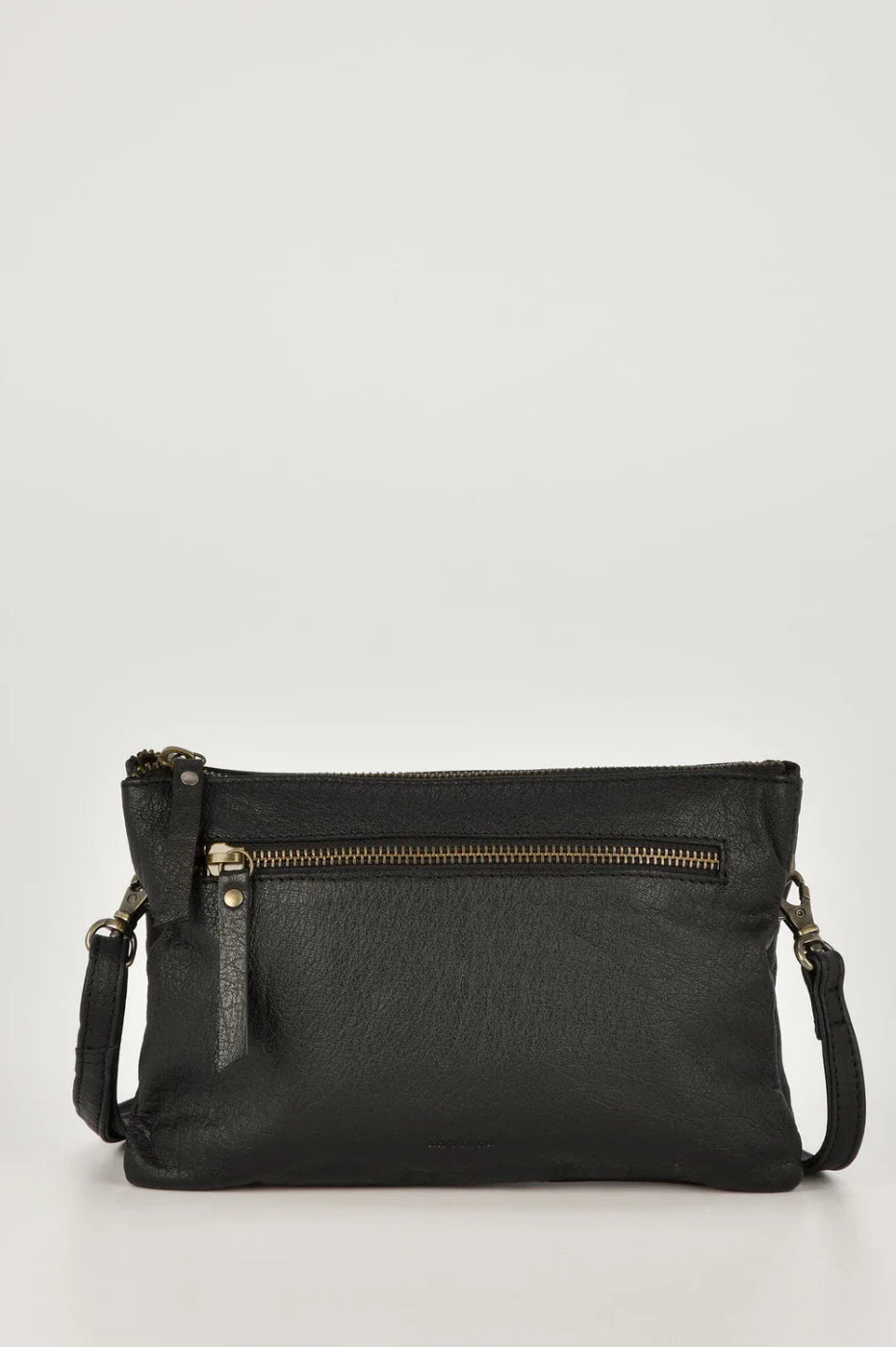 Gabee Hervey Leather Crossbody Bag Black