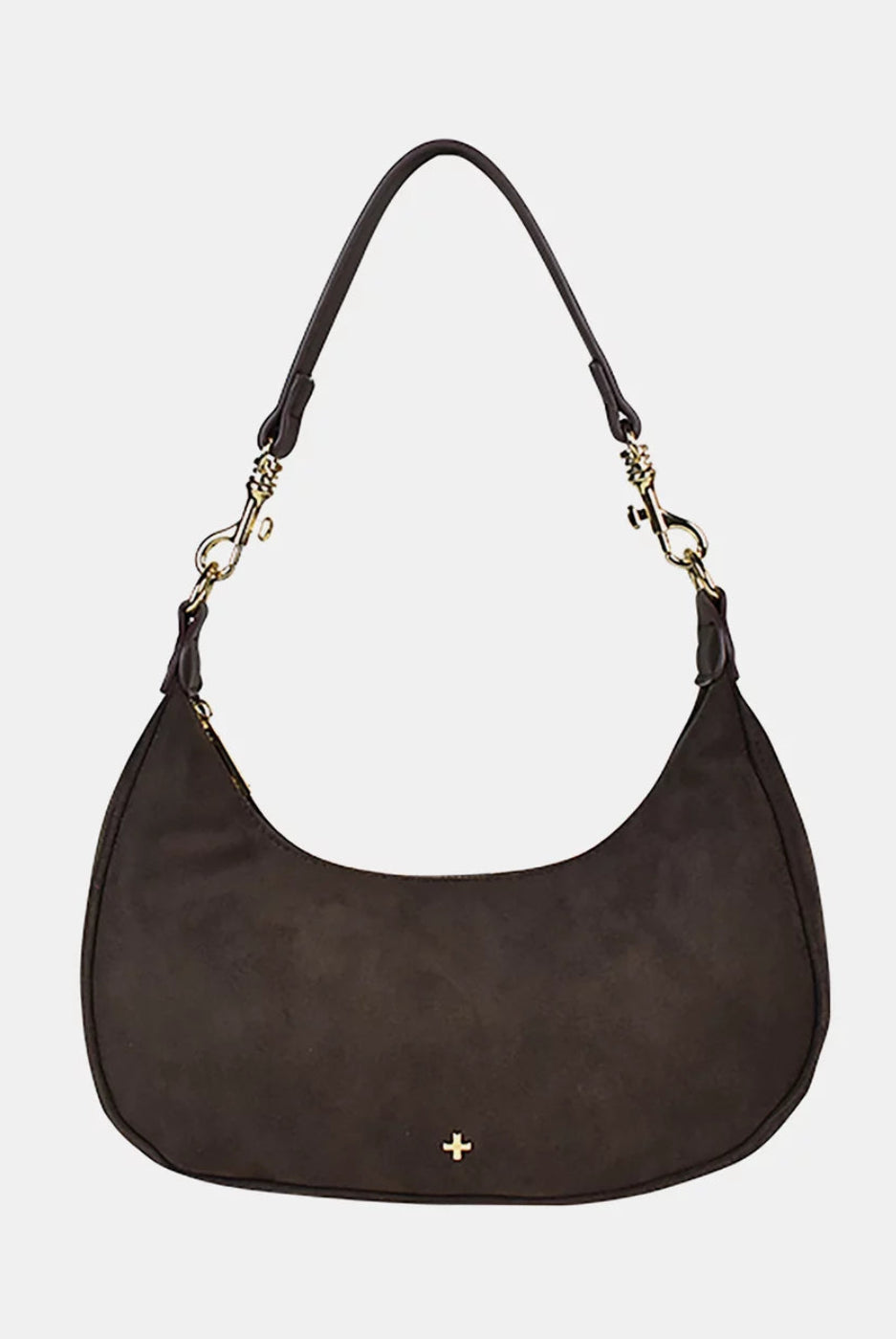 Peta + Jain Munroe Scoop Shoulder Bag Choc Suede