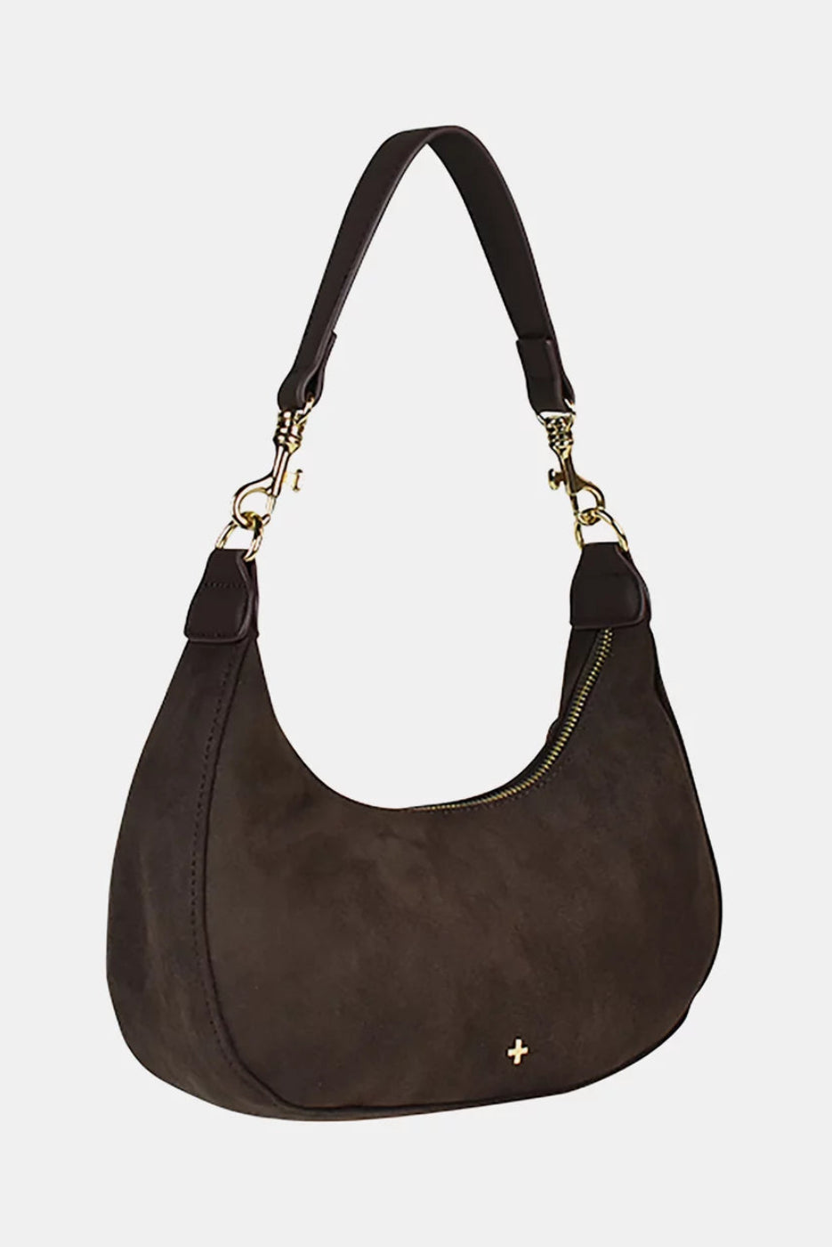 Peta + Jain Munroe Scoop Shoulder Bag Choc Suede
