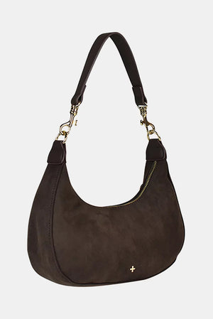 Peta + Jain Munroe Scoop Shoulder Bag Choc Suede