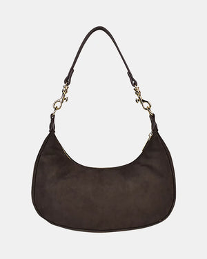 Peta + Jain Munroe Scoop Shoulder Bag Choc Suede