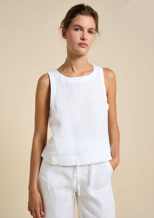 Little Lies Jude Linen Top White