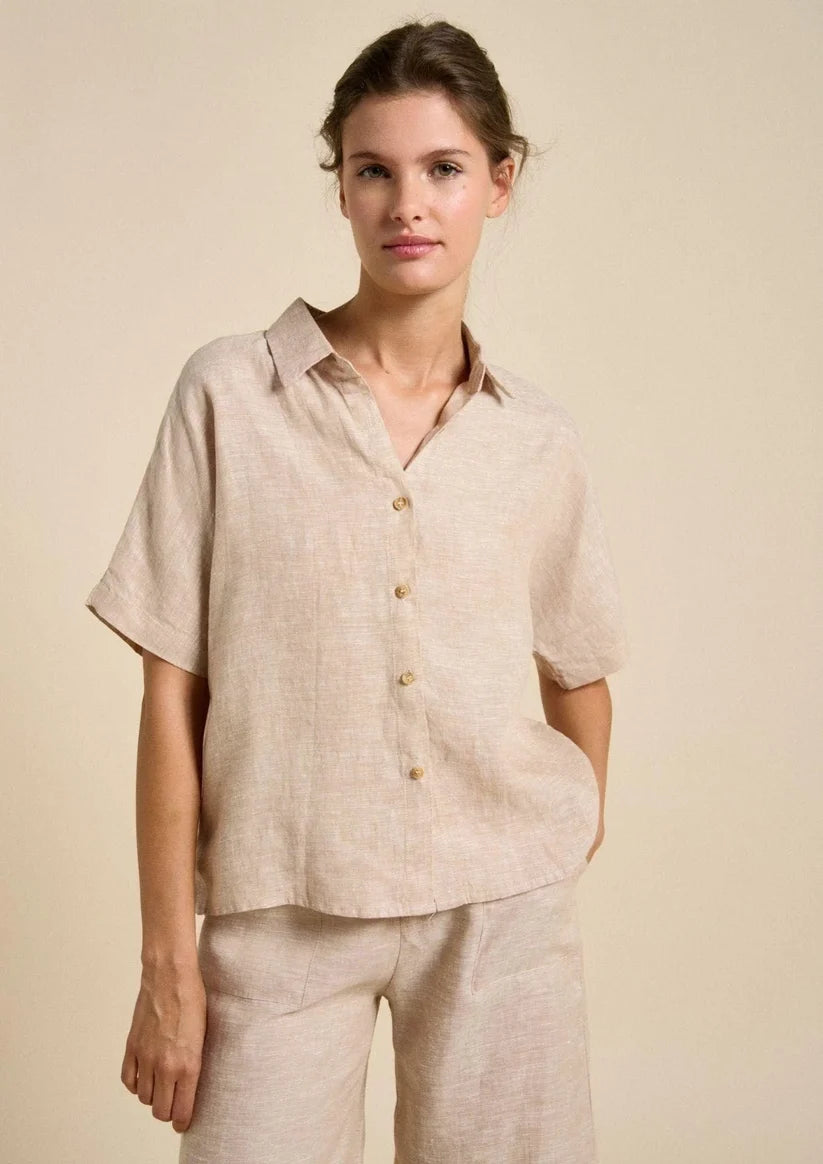 Little Lies Bondi Shirt Beige