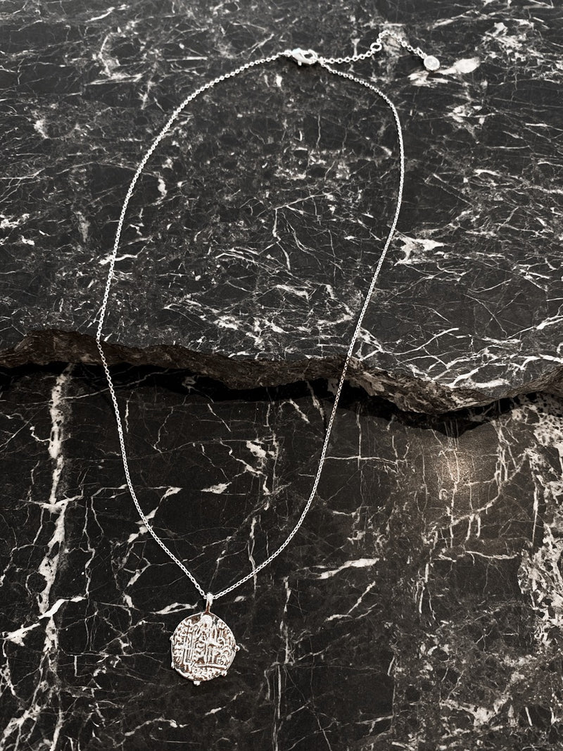 Angels Whisper Ocean Coin Charm Silver Plated Necklace