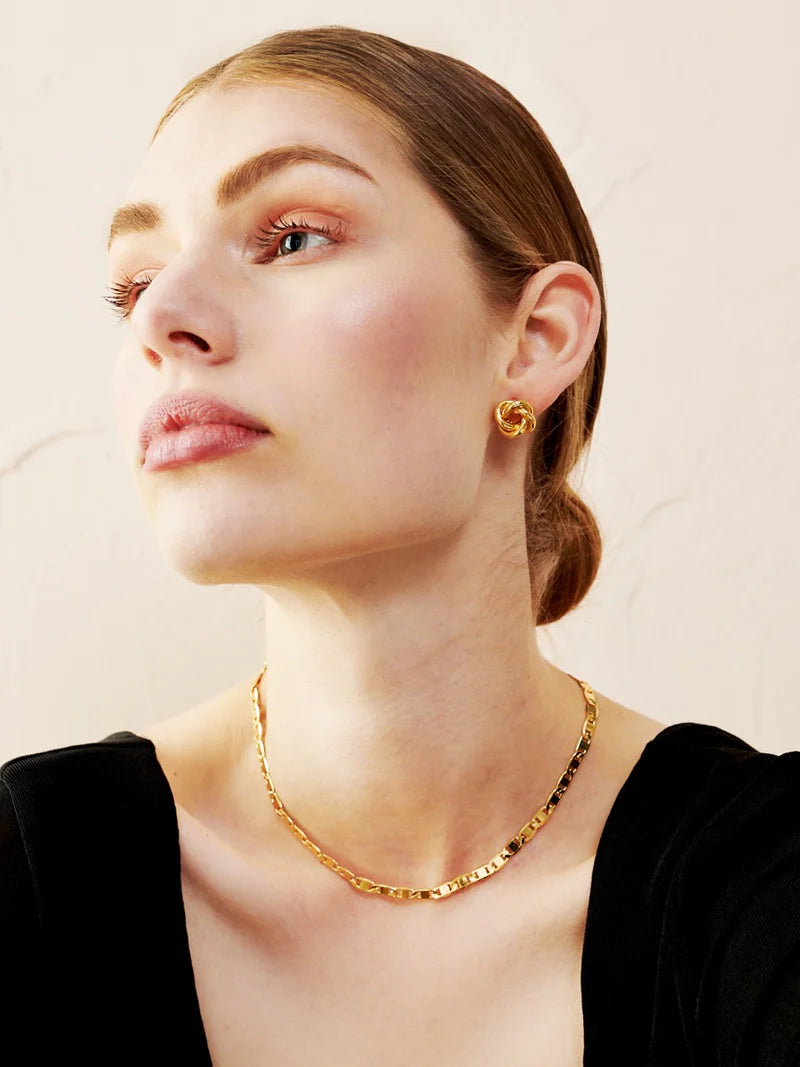 Angels Whisper Flat Mariner Chain Gold Plated Necklace