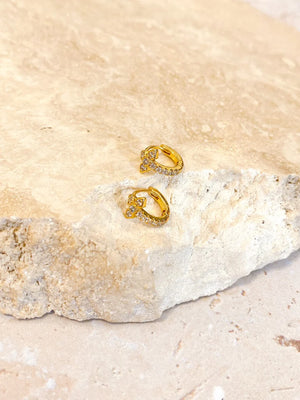 Angels Whisper Petit Diamanté 18K Gold Plated Huggies Gold