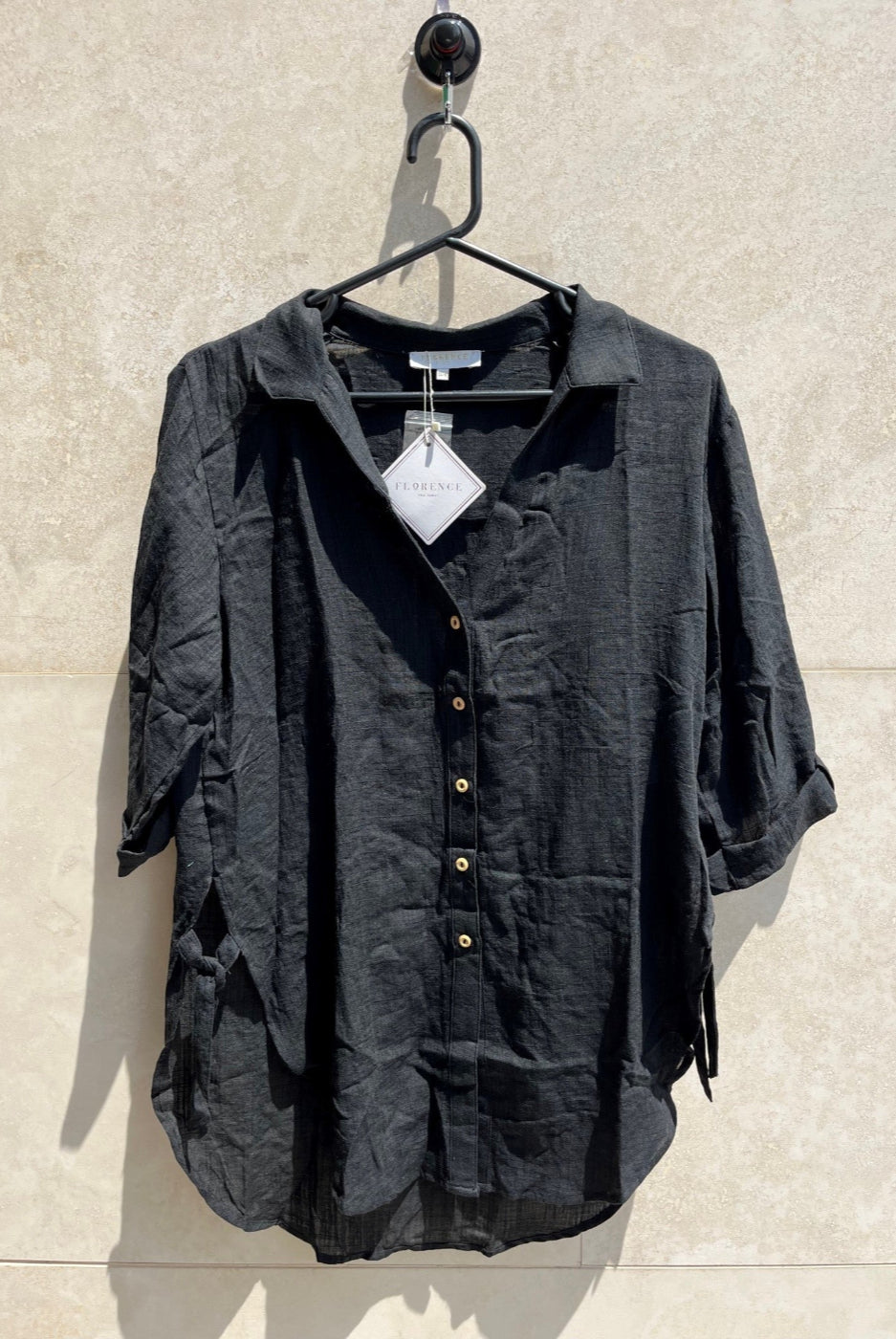 MISS M BLACK SHIRT DRESS BEACHCOVER