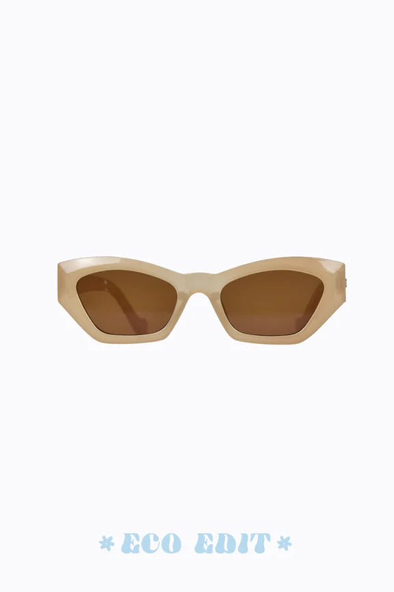 Peta + Jain Lana Rectangle Sunglasses Peach & Brown