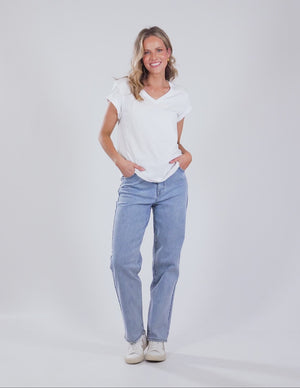 Foxwood Manly Vee Tee White