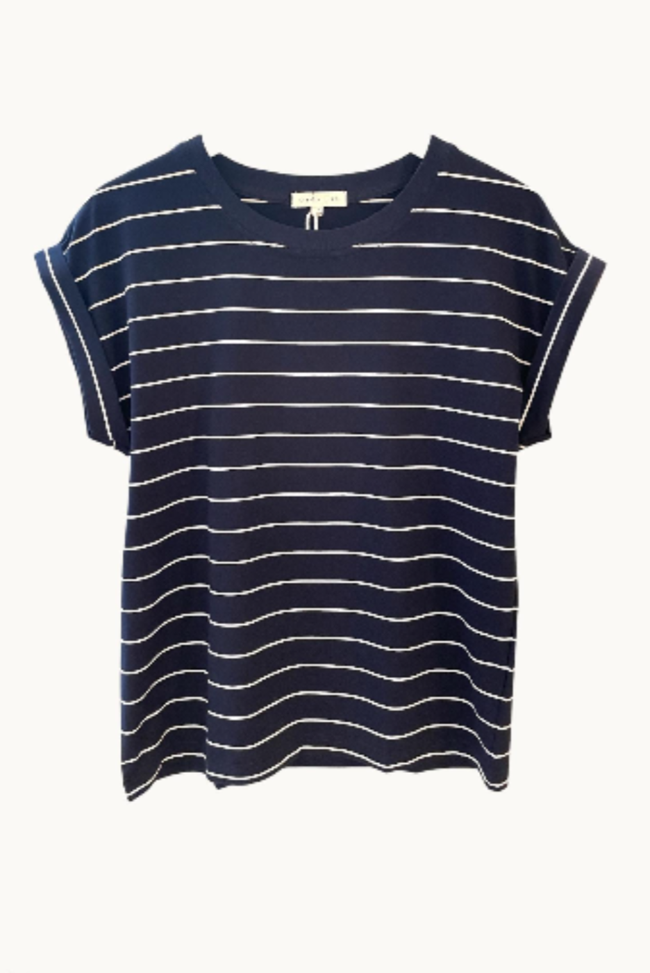 Little Lies Stripe Rhodes Tee Navy/White