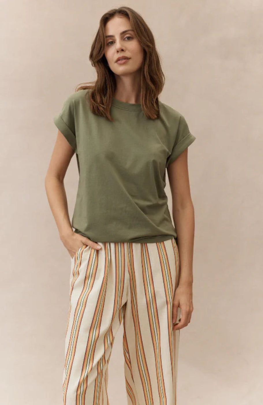 Little Lies Rhodes Tee Khaki
