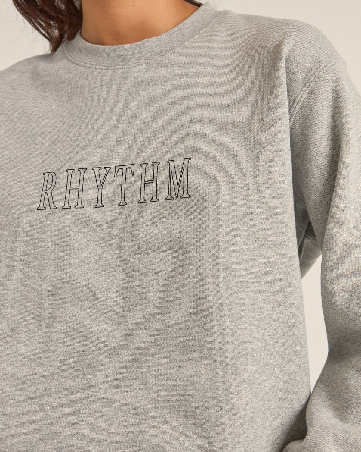 Rhythm Flagship Boyfriend Fleece Crew Grey Heather