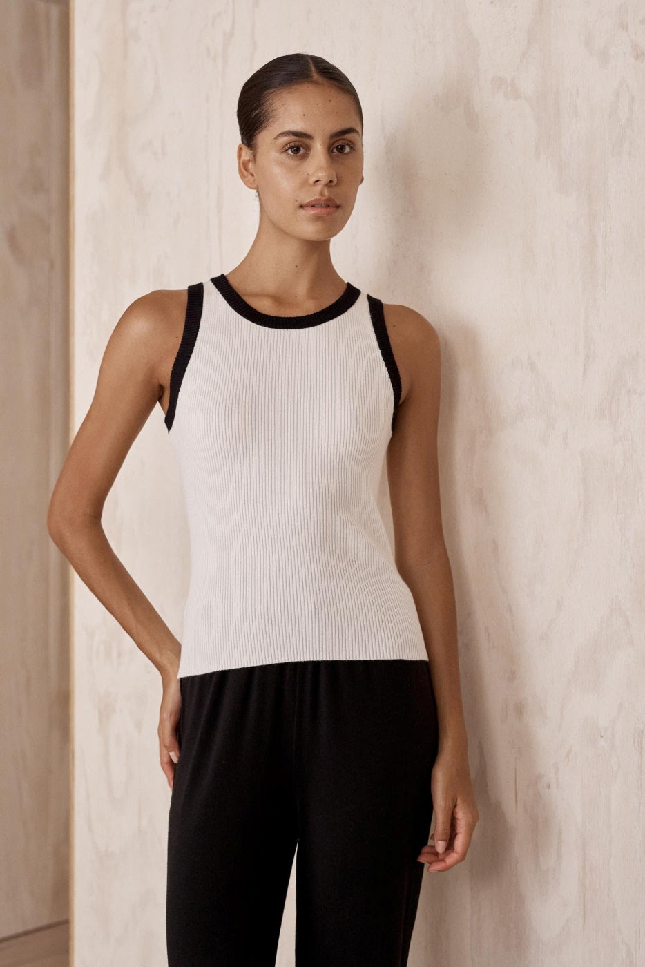 Little Lies Ria Tank Top White & Black