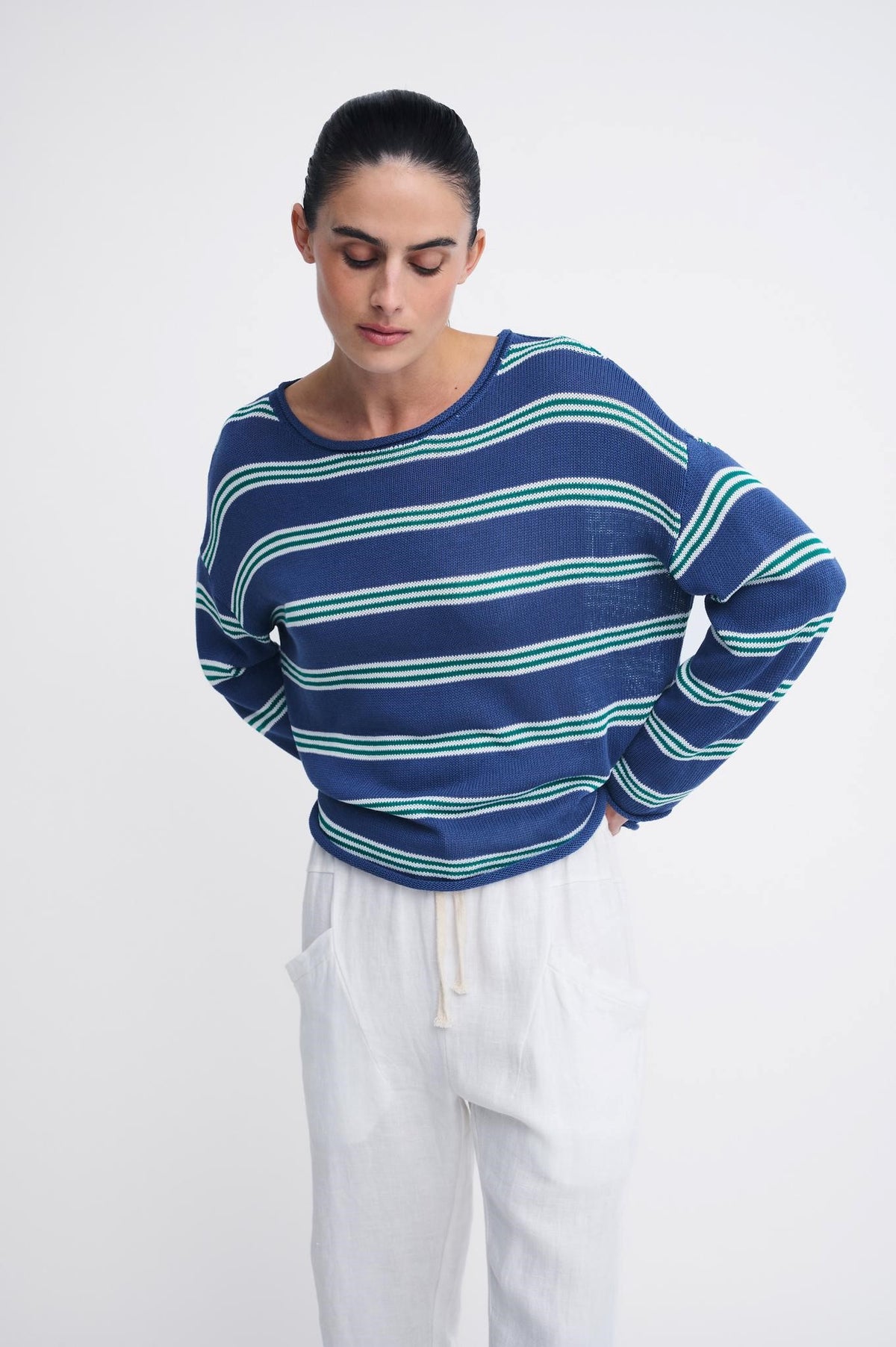 Little Lies Spring Knit Navy & Teal