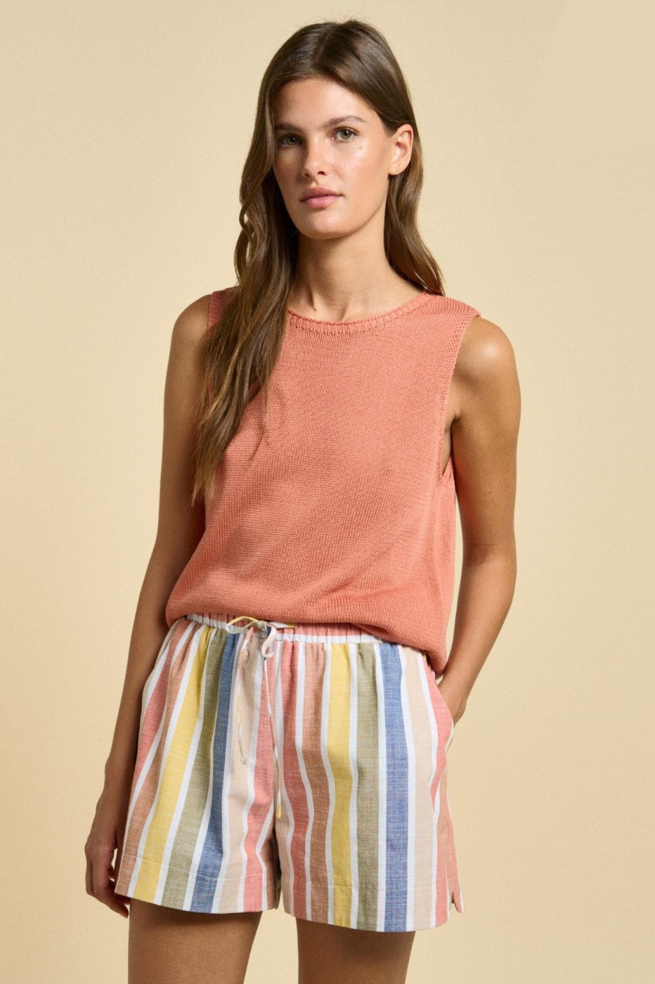 Little Lies Spring Tank Coral