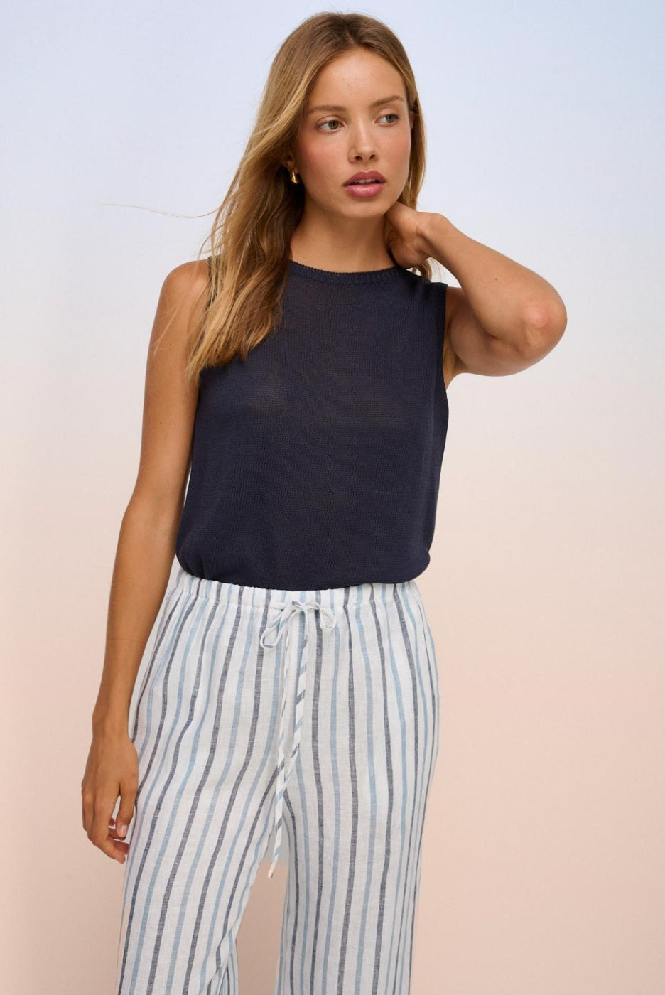 Little Lies Spring Tank Navy