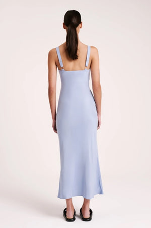 Nude Lucy Roni Cupro Slip Dress Mineral Blue