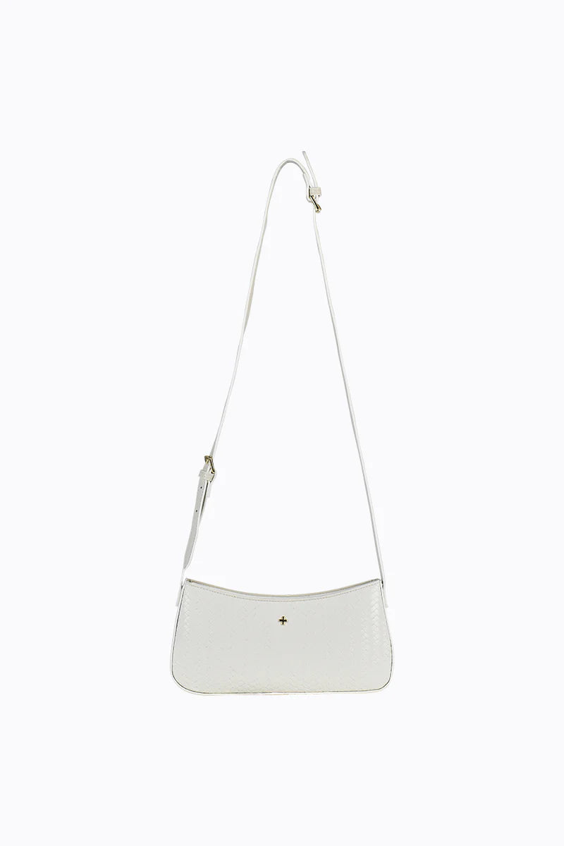 Peta + Jain Smooch Convertible Shoulder Bag White Weave Gold