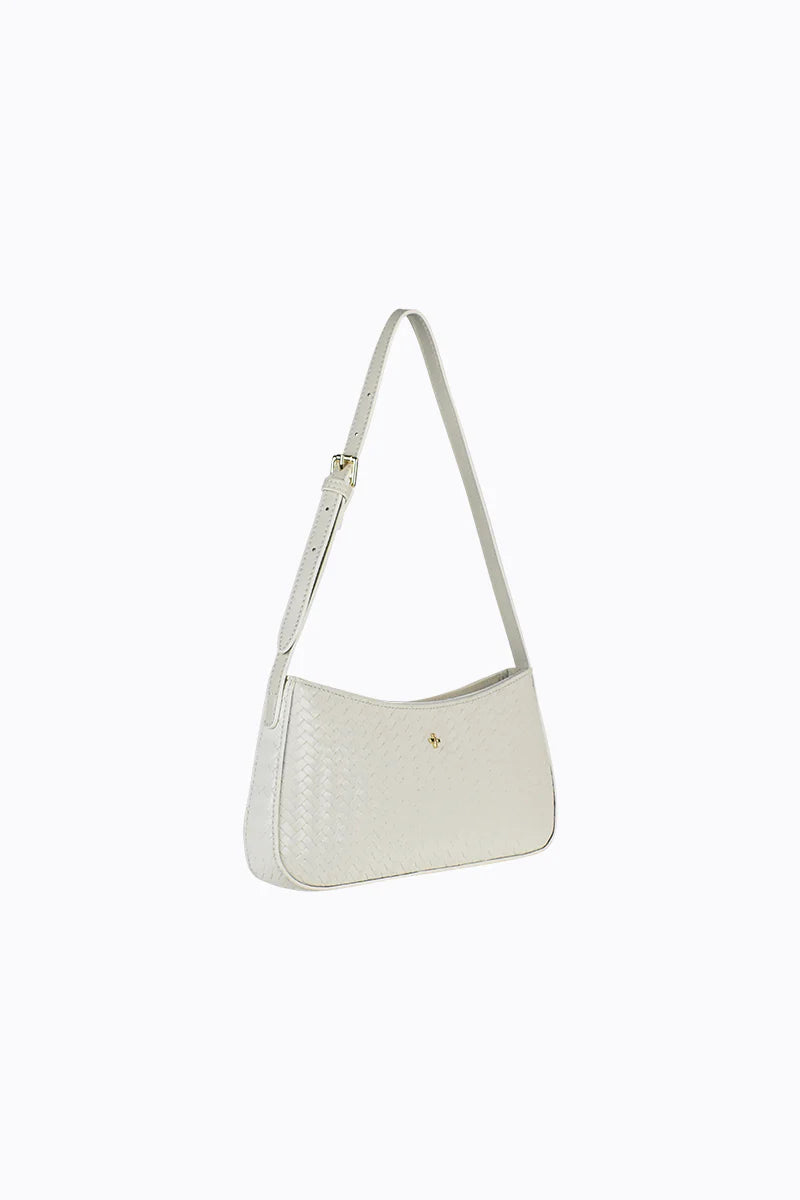 Peta + Jain Smooch Convertible Shoulder Bag White Weave Gold