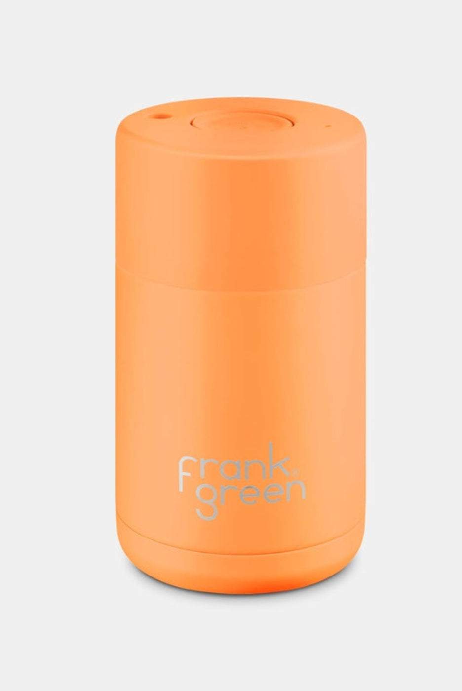 Frank Green 10oz S/S Ceramic Reuseable Cup Push Button Lid Neon Orange
