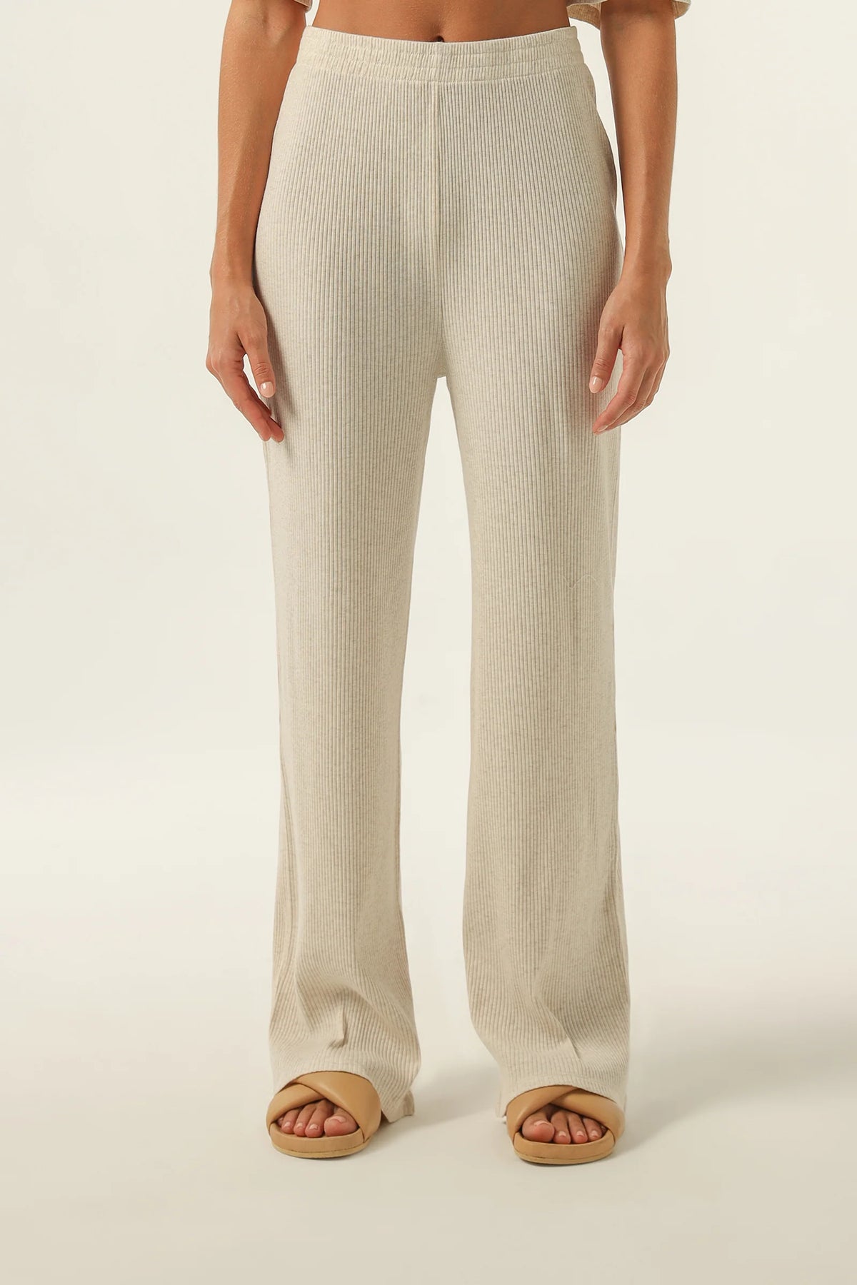 Nude Lucy Nude Lounge Ribbed Pant Cream Marle