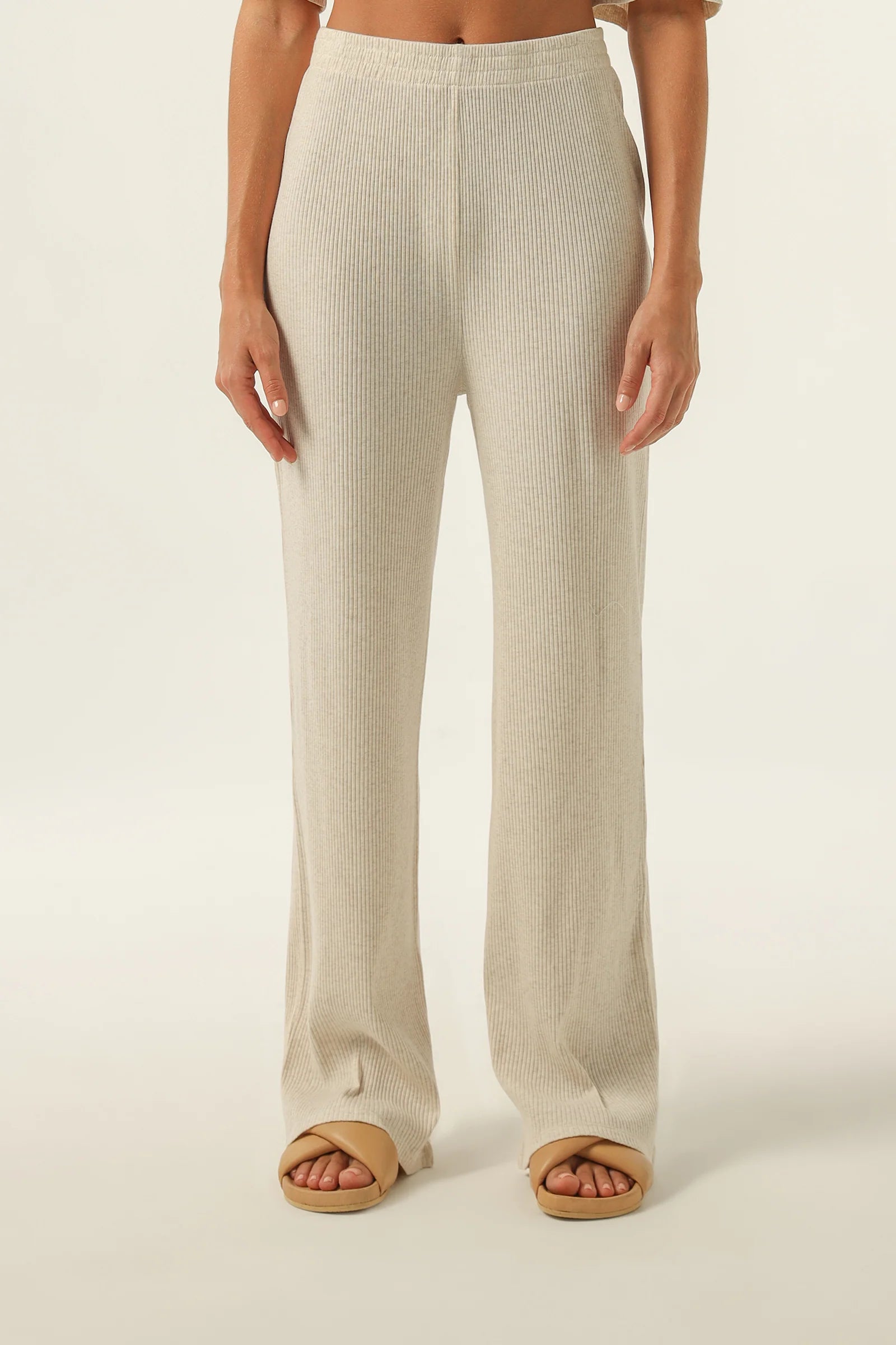 Nude Lucy Nude Lounge Ribbed Pant Cream Marle