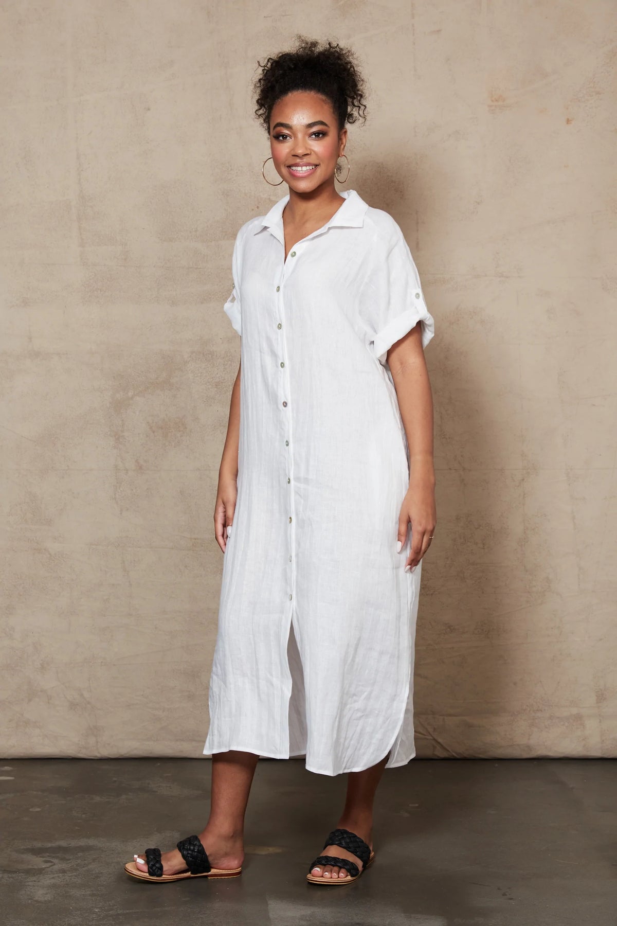 Eb & Ive Studio Shirt Dress Salt
