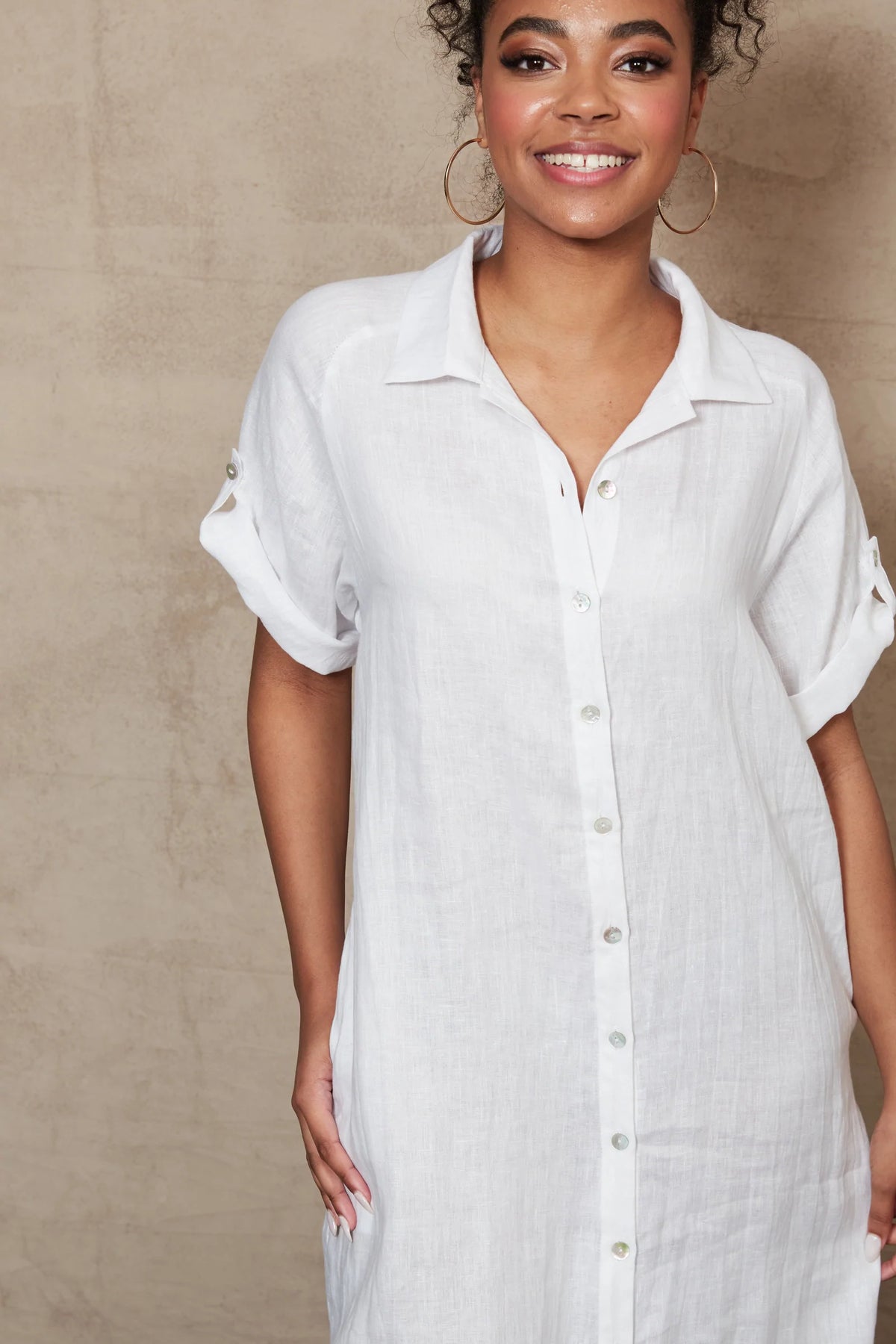 Eb & Ive Studio Shirt Dress Salt
