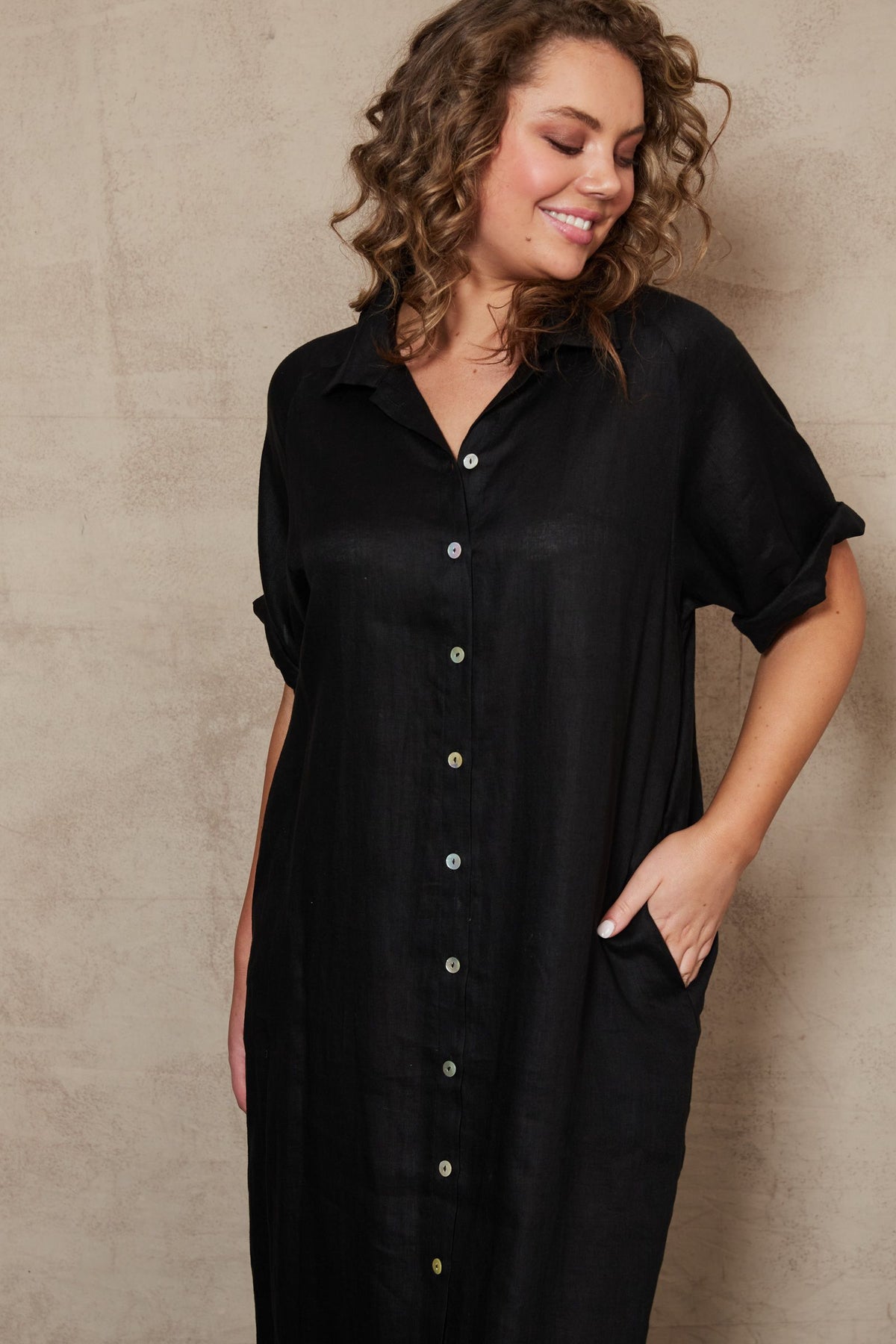 Eb & Ive Studio Shirt Dress Ebony